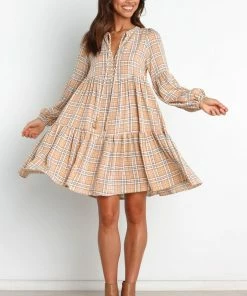 PUP62 Jenara Dress - Beige Check