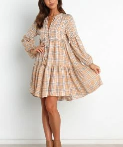 PUP62 Jenara Dress - Beige Check