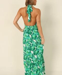 PUP4 Dresses Jennifer Halter Dress - Green