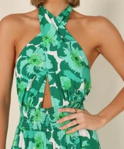 PUP4 Dresses Jennifer Halter Dress - Green