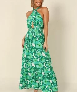 PUP4 Dresses Jennifer Halter Dress - Green
