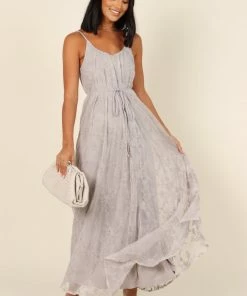 PUP64 Jenny Lace Maxi Dress - Grey