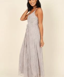 PUP64 Jenny Lace Maxi Dress - Grey