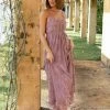 PUP64 Jenny Lace Maxi Dress - Mauve Dresses