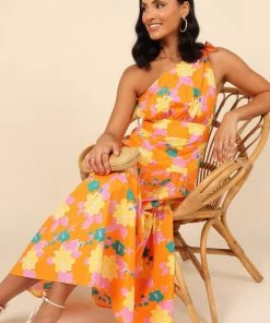 PUP4 Kiari One Shoulder Dress - Orange