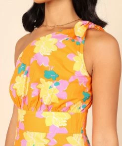 PUP4 Kiari One Shoulder Dress - Orange