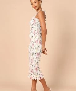 PUP4 Lucee Shirred Dress - Pink Floral Dresses