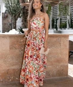 PUP27 Dresses Madeira Dress - Orange Floral