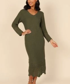 PUP4 Dresses Maggie Crochet Midi Dress - Emerald