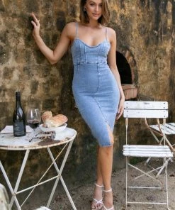 PUP4 Mallory Dress - Light Blue Wash Dresses