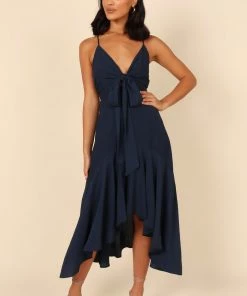 PUP4 Dresses Mariana High Low Dress - Navy