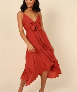 PUP4 Dresses Mariana High Low Dress - Rust