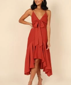 PUP4 Dresses Mariana High Low Dress - Rust
