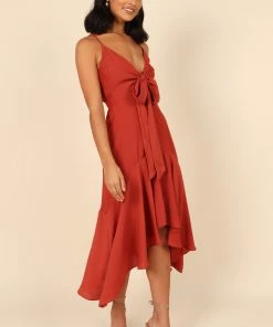 PUP4 Dresses Mariana High Low Dress - Rust