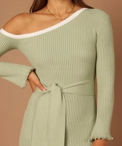 PUP4 Dresses Milan Off Shoulder Midi Dress - Sage