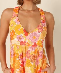 PUP51 Modest Dress - Orange Dresses