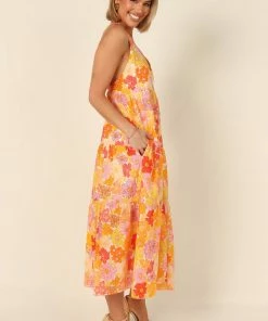 PUP51 Modest Dress - Orange Dresses