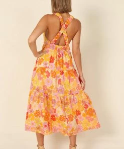 PUP51 Modest Dress - Orange Dresses