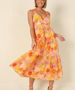 PUP51 Modest Dress - Orange Dresses