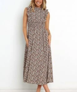 PUP14 Dresses Olivia Dress - Brown Floral
