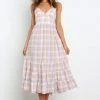 PUP56 Patches Dress - Lilac Gingham