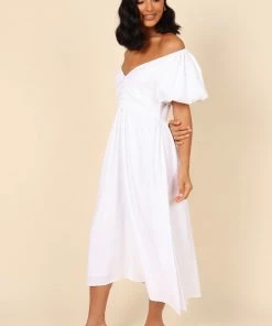 PUP4 Percie Off Shoulder Dress - White