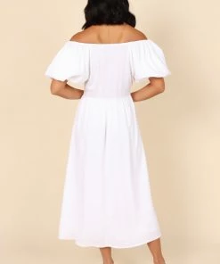 PUP4 Percie Off Shoulder Dress - White