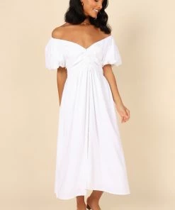 PUP4 Percie Off Shoulder Dress - White