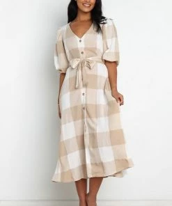 PUP3 Phoebe Dress - Beige Dresses