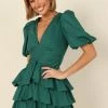 PUP56 Dresses Solace Frill Tier Skirt Mini Dress - Emerald