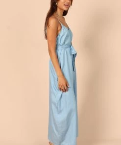 PUP50 Suri Wide Leg Jumpsuit - Blue Chambray