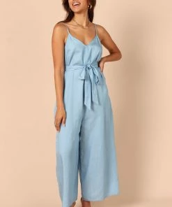 PUP50 Suri Wide Leg Jumpsuit - Blue Chambray