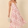 PUP14 Tailka Cutout Maxi Dress - White Floral Dresses