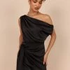 PUP58 Toria One Shoulder Mini Dress - Black