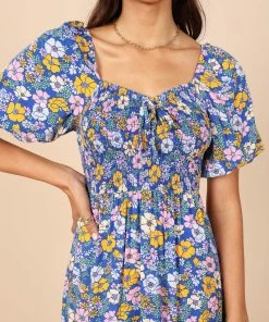 PUP49 Tuilly Midi Dress - Blue Floral
