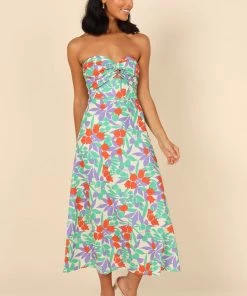 PUP4 Vanessa Strapless Midi Dress - Multi