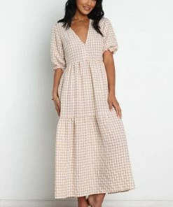 PUP50 Vontae Dress - Beige Gingham