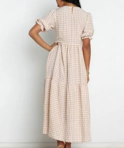 PUP50 Vontae Dress - Beige Gingham