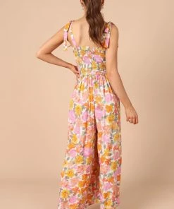 PUP50 Clothing Raffael Shirred Jumpsuit - Pink Floral