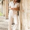 PUP63 Dana Utility Waist Tie Jumpsuit - Beige Clothing