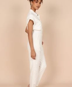 PUP50 Etosha Button Up Jumpsuit - White For The Bride