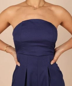 PUP14 Clothing Jonie Strapless Jumpsuit - Navy
