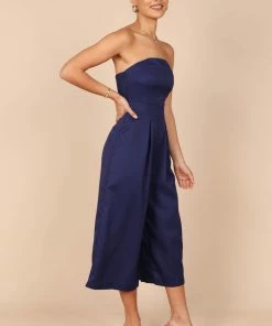 PUP14 Clothing Jonie Strapless Jumpsuit - Navy