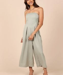 PUP14 Jonie Strapless Jumpsuit - Olive Clothing