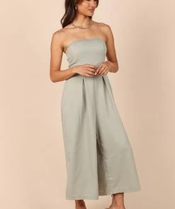 PUP14 Jonie Strapless Jumpsuit - Olive Clothing