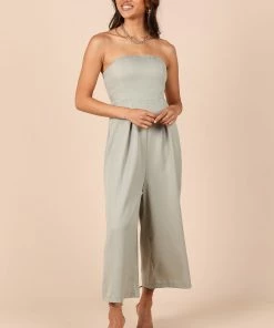 PUP14 Jonie Strapless Jumpsuit - Olive Clothing
