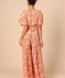 PUP4 Luelle Tie Front Jumpsuit - Rust