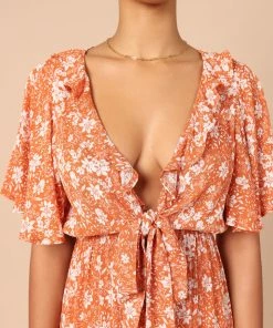 PUP4 Luelle Tie Front Jumpsuit - Rust