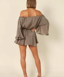 PUP42 Clothing Roam Off Shoulder Romper - Olive