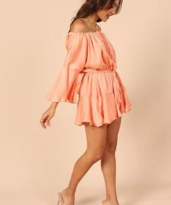 PUP42 Clothing Roam Off Shoulder Romper - Orange
